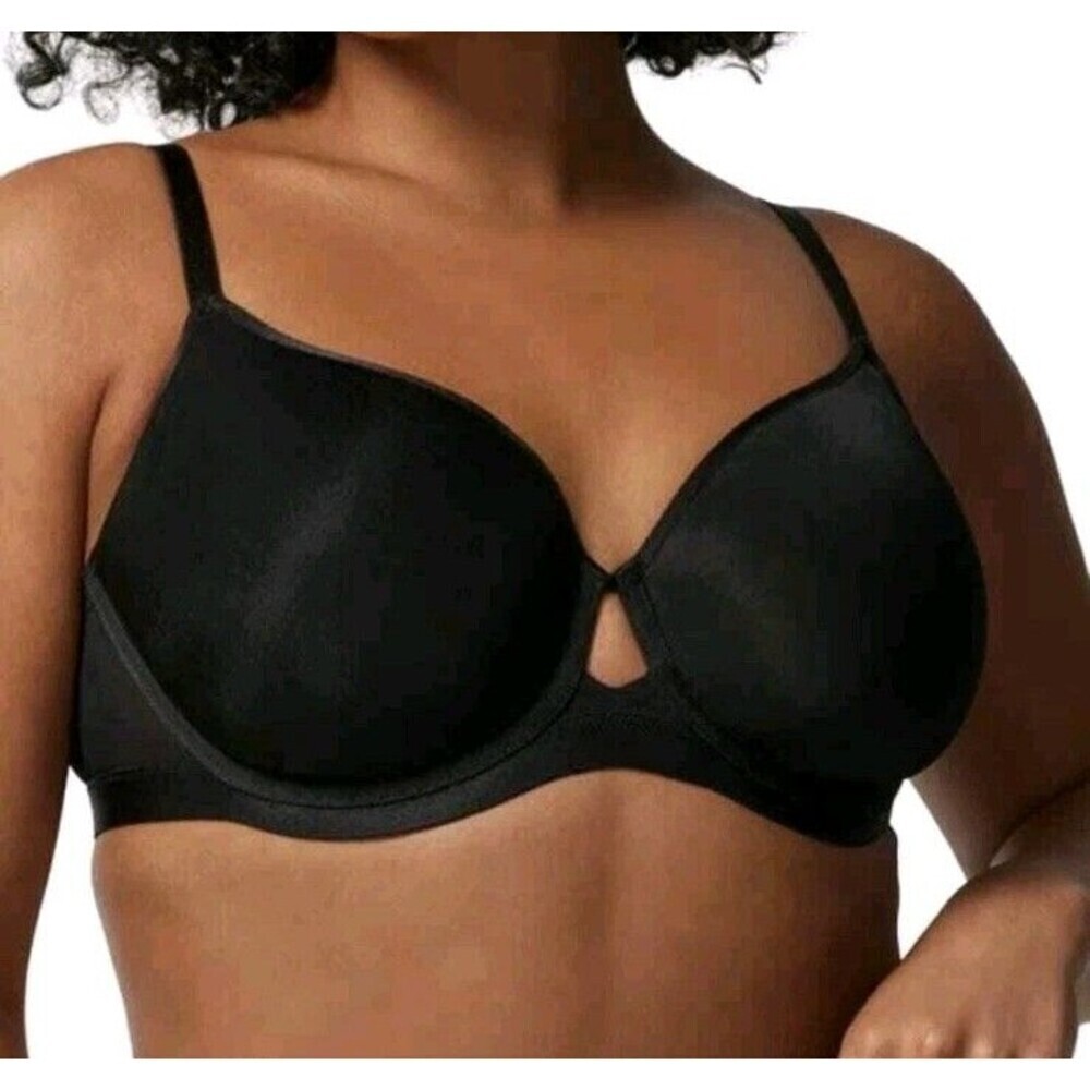 Soma Lightest Lift Smooth Perfect Coverage Bra Size 38D Black Semi Sheer